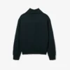 Runway High Neck Zipped Badge Accent Sweatshirt