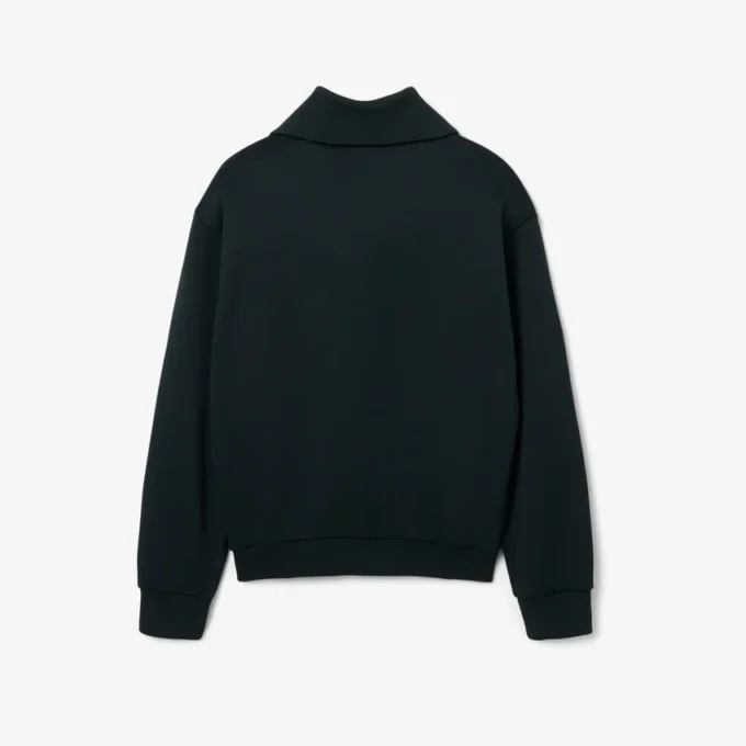 Runway High Neck Zipped Badge Accent Sweatshirt