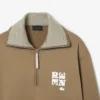 Runway High Neck Zipped Badge Accent Sweatshirt