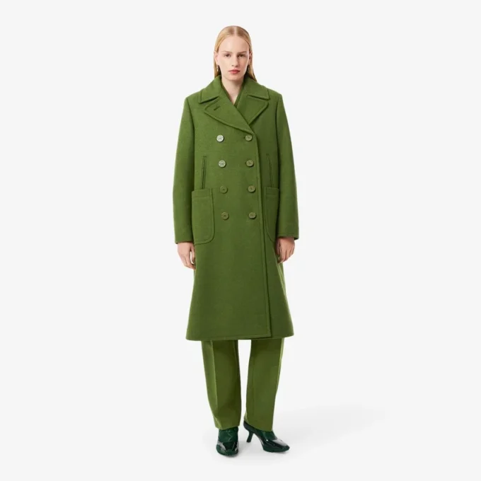 Runway Long Slub Wool Pea Coat
