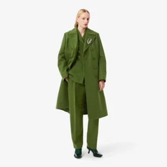 Runway Long Slub Wool Pea Coat