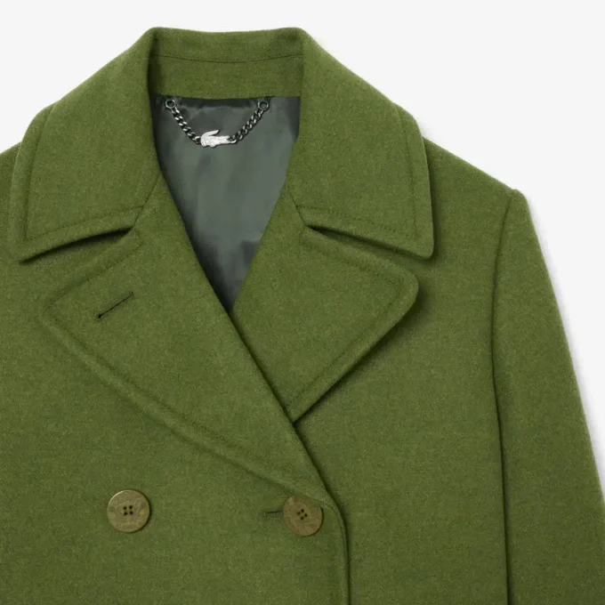 Runway Long Slub Wool Pea Coat