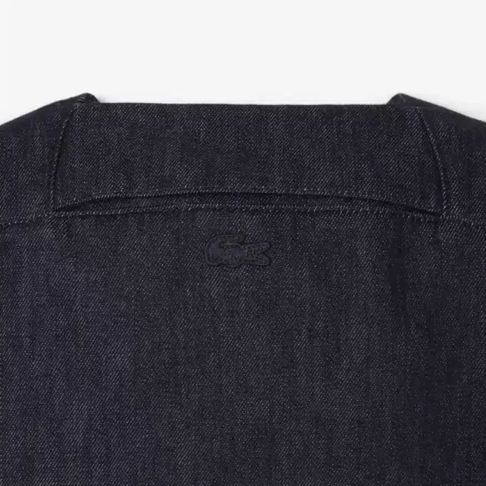 Runway Loose Fit Denim Polo Shirt