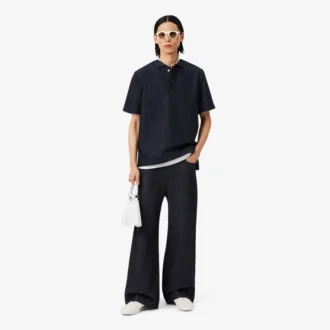 Runway Loose Fit Denim Polo Shirt
