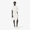 Runway Pleated Embroidery Detail Polo Dress