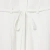 Runway Pleated Embroidery Detail Polo Dress