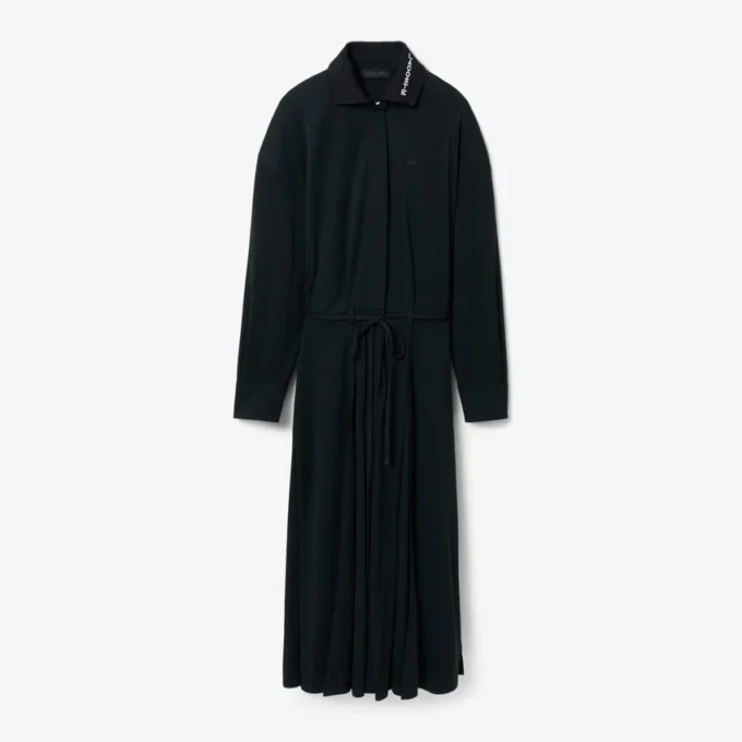 Runway Pleated Polo Maxi Dress