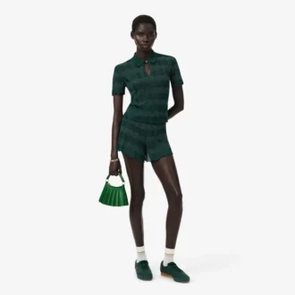 Runway Pointelle Polo Collar Sweater