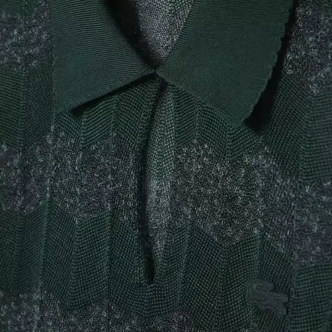 Runway Pointelle Polo Collar Sweater
