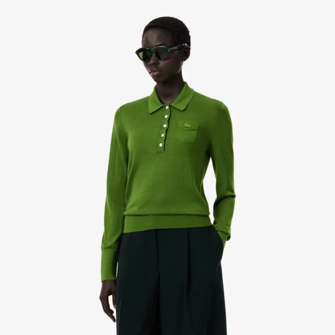 Runway Polo Collar Merino Wool Sweater