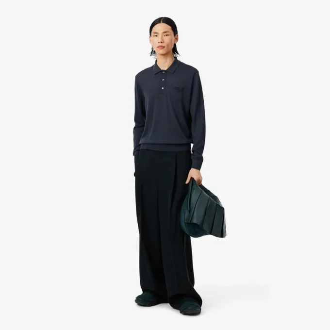 Runway Polo Collar Merino Wool Sweater