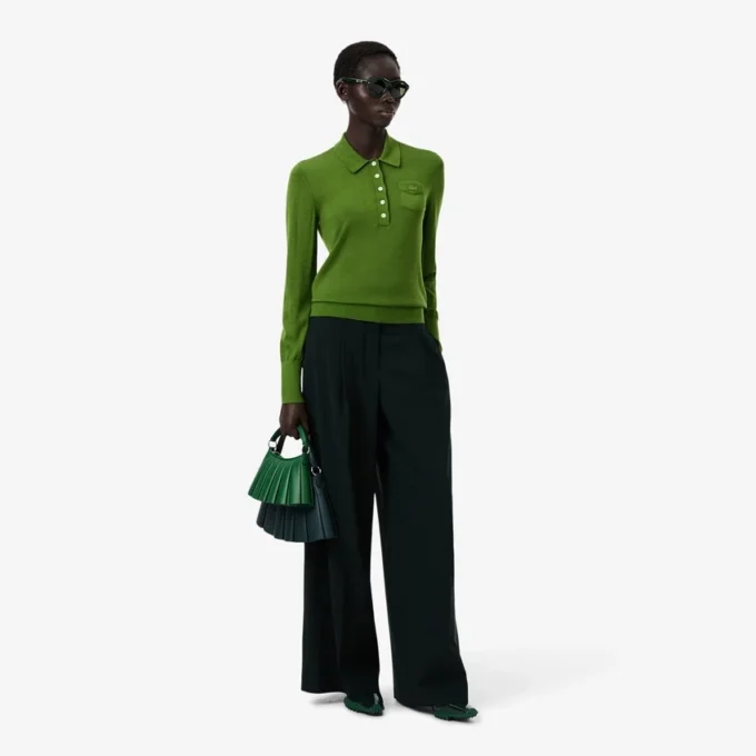 Runway Polo Collar Merino Wool Sweater