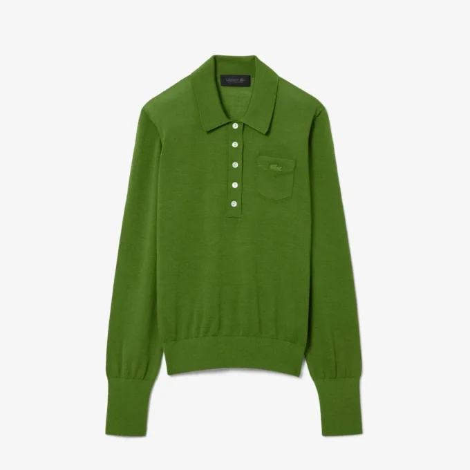 Runway Polo Collar Merino Wool Sweater