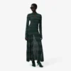 Runway Polo Collar Pointelle Maxi Dress