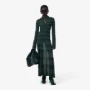 Runway Polo Collar Pointelle Maxi Dress