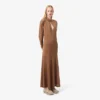 Runway Polo Collar Silk Maxi Dress