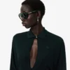 Runway Polo Collar Silk Maxi Dress