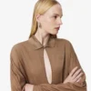 Runway Polo Collar Silk Maxi Dress