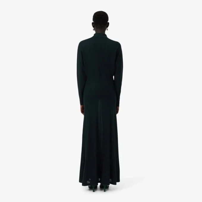 Runway Polo Collar Silk Maxi Dress