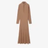 Runway Polo Collar Silk Maxi Dress