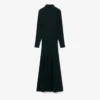 Runway Polo Collar Silk Maxi Dress