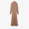 Runway Polo Collar Silk Maxi Dress