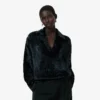 Runway Polo Collar Velour Sweater