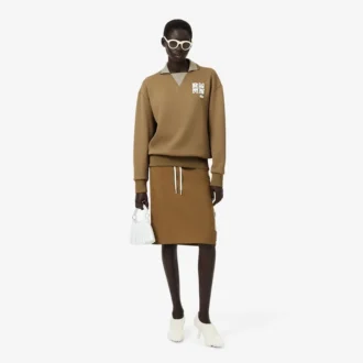 Runway Polo Shirt Collar Badge Accent Sweatshirt