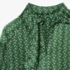 Runway Printed Satin Scarf Neck Dress
