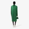 Runway Printed Satin Scarf Neck Dress