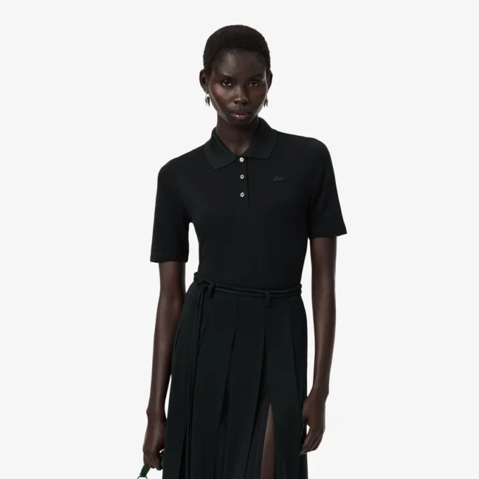 Runway Slim Fit Silk Mini-Piqua Polo Shirt