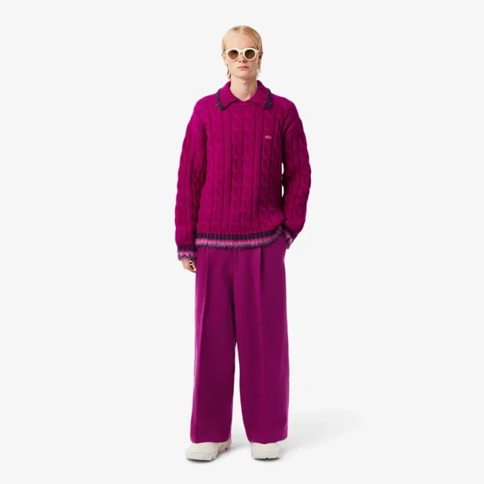 Runway Slub Wool Wide Fit Tailored Pants