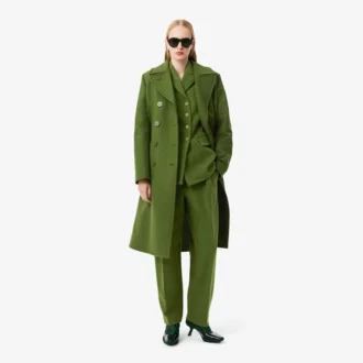 Runway Straight Fit Slub Wool Tailored Pants