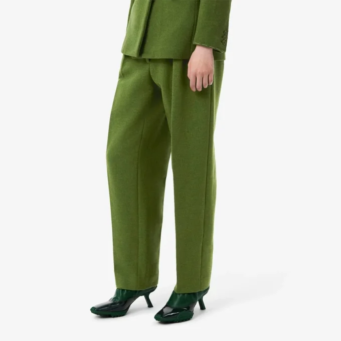 Runway Straight Fit Slub Wool Tailored Pants
