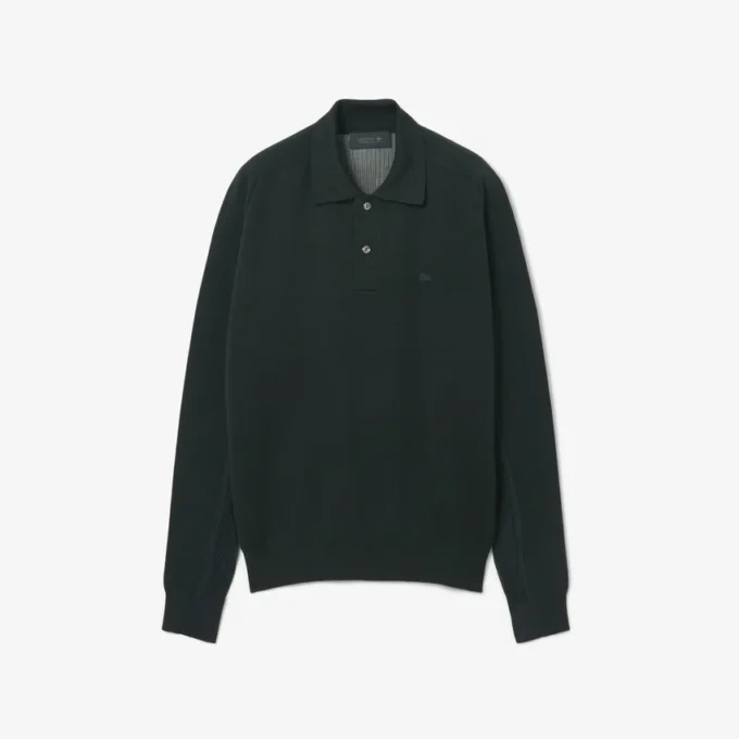 Runway Wool Blend Polo Collar Sweater