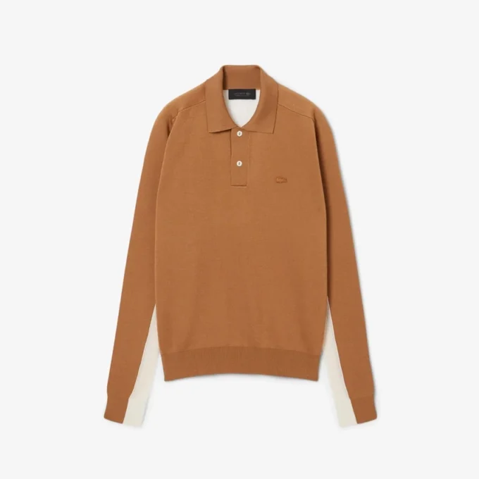 Runway Wool Blend Polo Collar Sweater