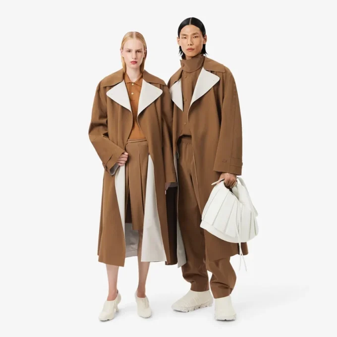 Runway Wool Blend Trench Coat