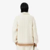 Runway Wool Polo Collar Cable Knit Sweater