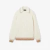 Runway Wool Polo Collar Cable Knit Sweater