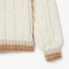 Runway Wool Polo Collar Cable Knit Sweater