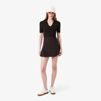 Short Pleated Wrap Skirt