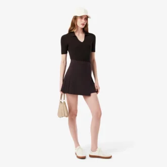 Short Pleated Wrap Skirt