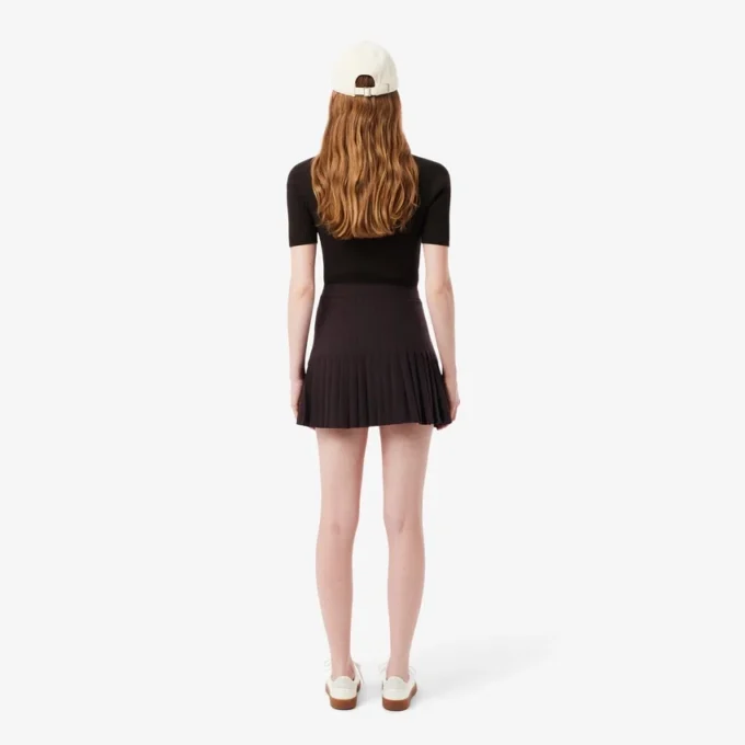 Short Pleated Wrap Skirt
