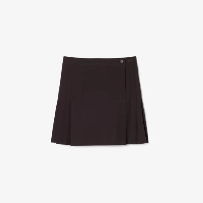 Short Pleated Wrap Skirt