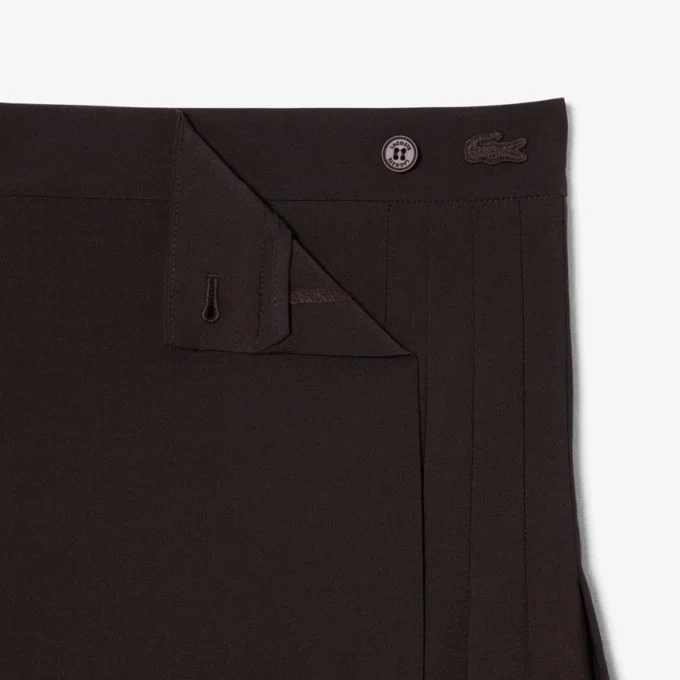 Short Pleated Wrap Skirt
