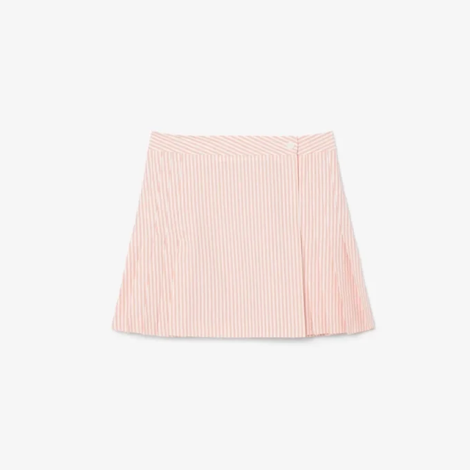 Short Seersucker Wrap Skirt
