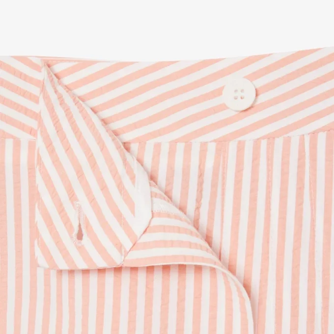 Short Seersucker Wrap Skirt