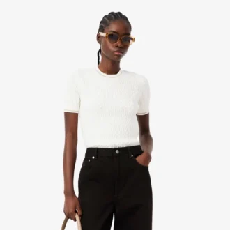 Short Sleeved Cable Knit Sweater