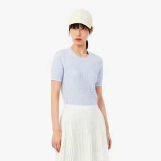 Short Sleeved Cable Knit Sweater