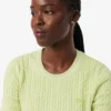 Short Sleeved Cable Knit Sweater